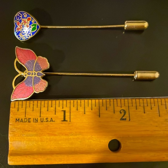 Two Vintage Cloisonne Stick Pins Bundle - Picture 5 of 5